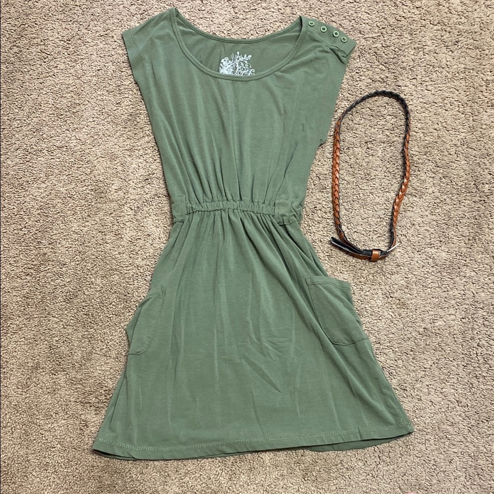 Poof! Green Casual Dress